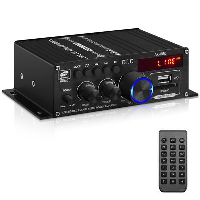 AK-380 USB SD Audio Power Amplifier 400W 2.0 CH HiFi Stereo AMP luidspreker Bluetooth 5.0 Amp ontvanger met afstandsbediening voor thuis
