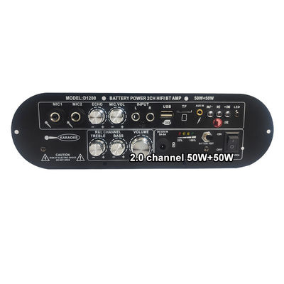 D1200 2.0 Kanaals 50W + 50W BT Digitale Versterker Board 12V Oplaadbaar voor Car Home DJ Gebruik