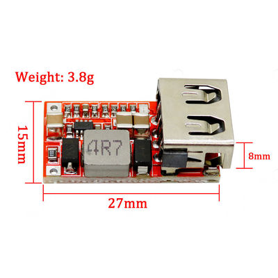 De Machtsmodule 12V/24V van gelijkstroom Buck Step Down Converter 12v 5v aan van de AUTOusb van 5V 3A de Stap van de de Ladersmodule 6-24V gelijkstroom - onderaan Machtsmodule