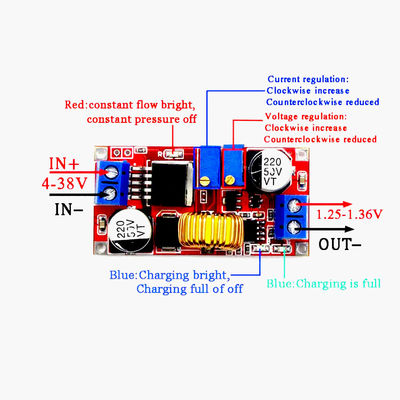 De grote Huidige van het LEIDENE van 5A Constant Current Constant Voltage Batterij die Aandrijvingslithium XL4015-Module laadt