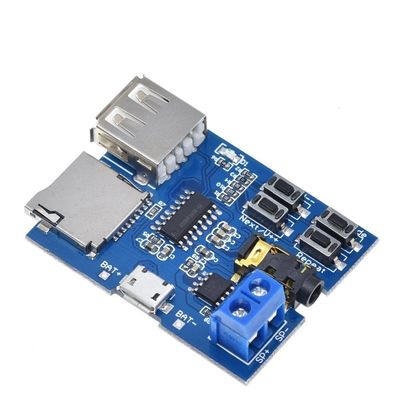 MP3-decoderbord met 2W monoversterker TF-kaart en U-schijfspelmodus voor 3,7V Lithiumbatterij Audio Player-module