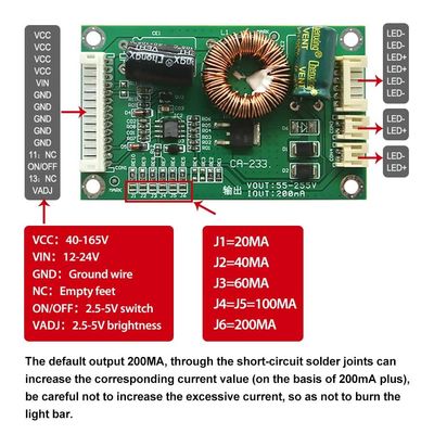 CA-233 de output constante stroom van de LEIDENE BestuurdersBoard 55-255V van Backlight