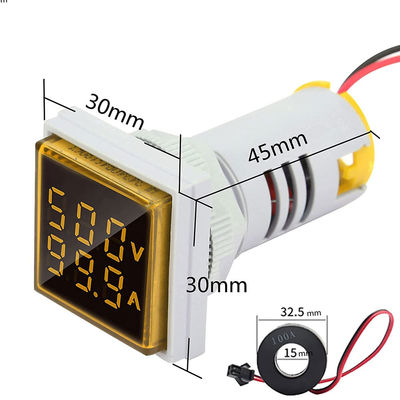Vierkante LEIDEN Digitale Voltmeter en Ampèremeter110v 220V Voltagestroom