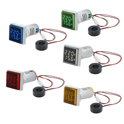 Vierkante LEIDEN Digitale Voltmeter en Ampèremeter110v 220V Voltagestroom