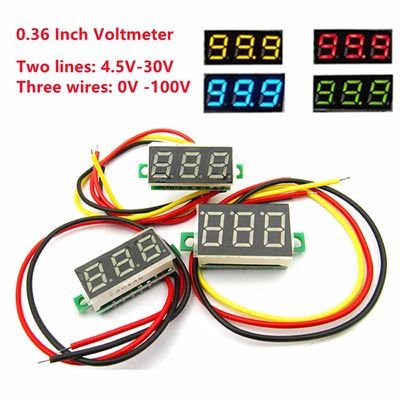 Voltmeter 2 van de 0,36 Duim Digitale Ampèremeter Draden 3 Draden 4 Cijfersleiden