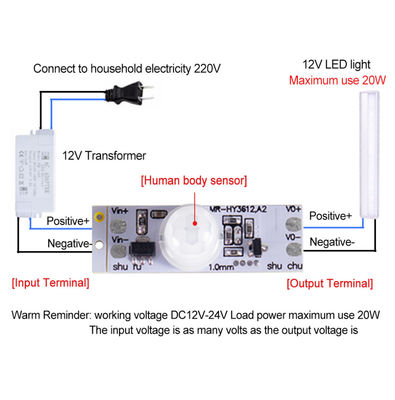 Slimme de Sensormodule PIR Motion Sensor Module Switch van gelijkstroom 12V 24V
