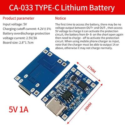 CA-033 van de het Lithiumbatterij van BMS Battery Protection Board 4.5V-5V de Ladersmodule