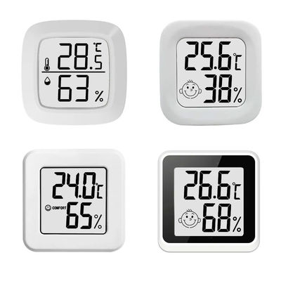 ABS Digitaal Thermometercontrolemechanisme Temperature Humidity Gauge 4.3*4.3*1.2cm