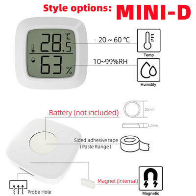 ABS Digitaal Thermometercontrolemechanisme Temperature Humidity Gauge 4.3*4.3*1.2cm