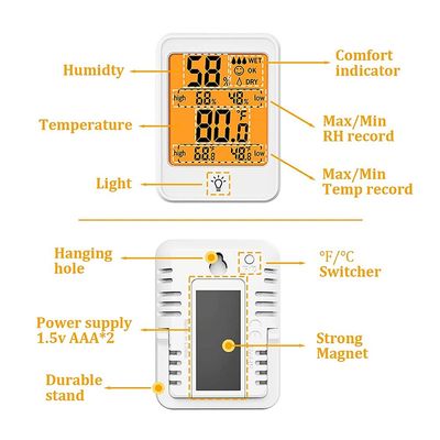 LCD de Meter 10% van de Kamertemperatuurvochtigheid - 99%RH -4F-158F