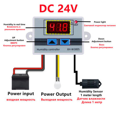 XH-W3005 DC 12V-220V 10A digitale vochtigheidsregelaar 0-99 RH-bereikbewakingssysteem