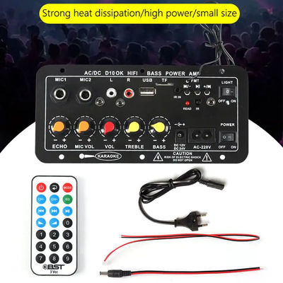D10 12V 24V Subwoofer Digitaal Versterker Board Draadloos Audio Stereo BT 5.0 Dual Microphone Karaoke Amp Speaker Acc