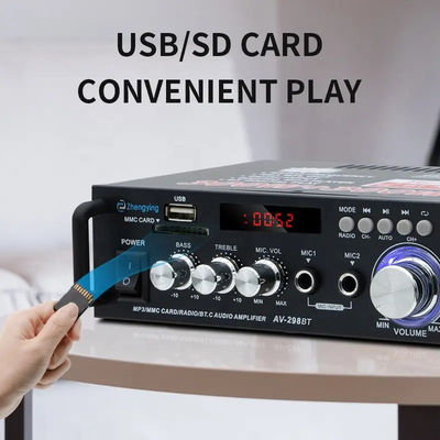 120W LDZS AV-298BT stereo-audioversterker met draadloze BT 2.0 en HIFI-geluidskwaliteit
