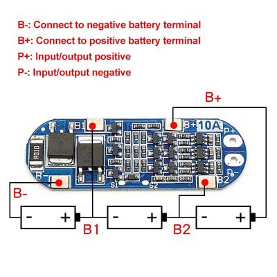 3S 10A Li-ion lithiumbatterij 18650 Charger BMS Batterijbeschermingsbord 11.1V 12.6V