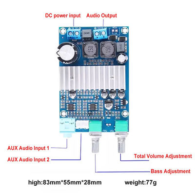 CA-3316A Digital Power Amplifier Board 100W Stereo Klasse D 12-24V BASS AMP TPA3116