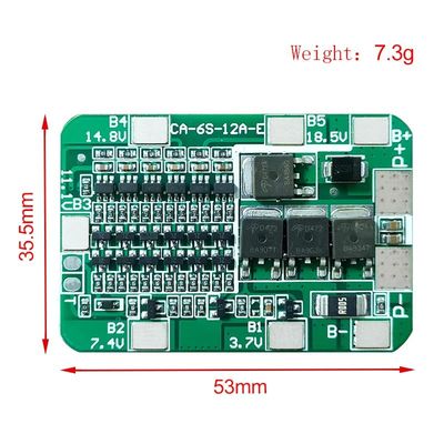 CA-6S-12A-E 24V PCB-BMS-beschermingsbord voor 6 pakketten 18650 Li-ion-lithiumbatterijmodule