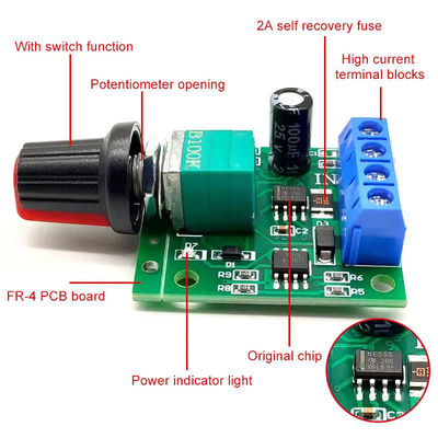 CA-102A PWM motorversnellingsregelaar 2A 30W 1.8V 3V 5V 6V 12V