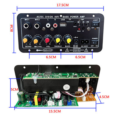 D10 BT Versterker Audio Board met 200W Peak Power Bluetooth 5.0 en Dual Microphone Input voor Karaoke