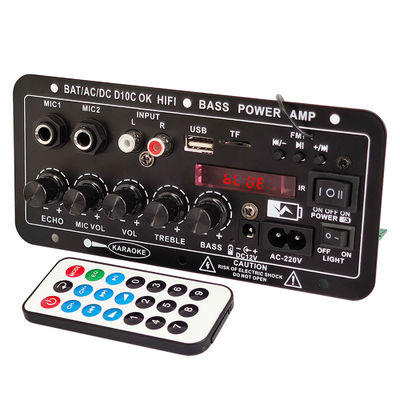 24V/220V Autoversterker Mono Audio Versterker met 120W Power Dual Microphone en Bluetooth voor Subwoofer en Karaoke