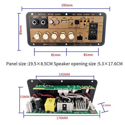 100W BT Mono Versterker Board met 2,0 kanalen voor Home en Car Audio