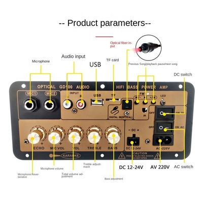 100W BT Mono Versterker Board met 2,0 kanalen voor Home en Car Audio