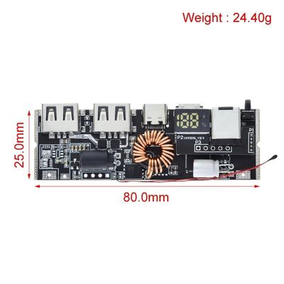 QC4.0 QC3.0 LED Dual USB PD Power Bank 18650 oplaadmodule met temperatuurregeling