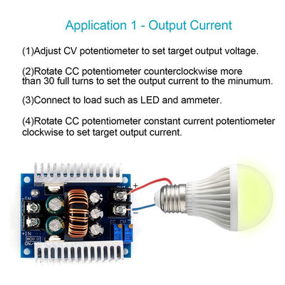 300W 20A DC-DC Buck Converter Step Down-module met stroombeperkend bereik van 0,2-20A