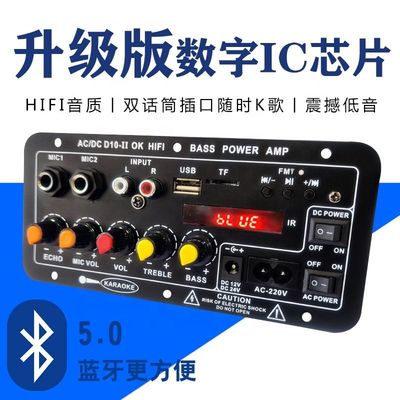 Amplifier Board Audio Module 40W Bluetooth 5.0 Dual Microphone Input voor Subwoofer en Auto Audio