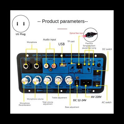 D60 50W Subwoofer Versterker Board met Bluetooth en optische audio-invoer voor 12V/24V/220V Power