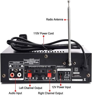 Digitale HIFI Audio Stereo Power Amplifier van 300 W met LCD-scherm en Bluetooth