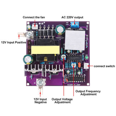 Standaard montage type 300W Boost Converter 12V tot 220VAC 50Hz DC-AC Step-up Inverter