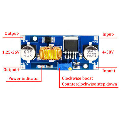 5A DC Boost Converter Module 4-38V Verstelbare stap naar beneden stroomtoevoer 96% efficiëntie Buck-module
