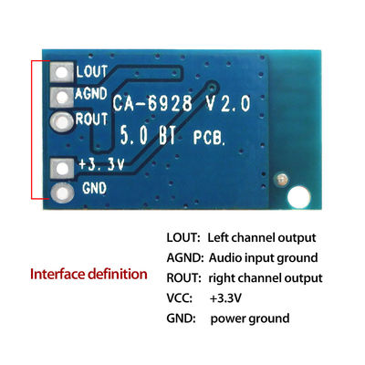 CA-6928 Bluetooth-audio-module met 5V-invoer en 23x15mm grootte dubbele digitale geluidsversterker
