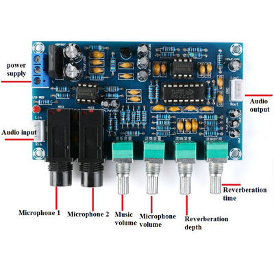 12V Dual AC12V PT2399 Digitale microfoonversterker Karaoke Reverberatie module