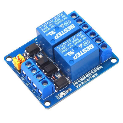 2 kanalen relaismodule met dubbele optocouplerisolatie 3.3V 5V 12V 24V voedingsmodule