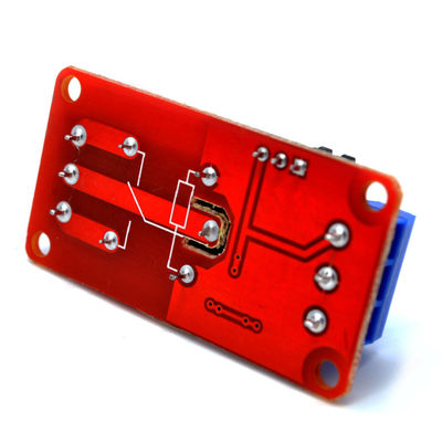 Contactbelasting 12V 1-kanaal relaismodule met optocouplerisolatie op rode PCB-plaat