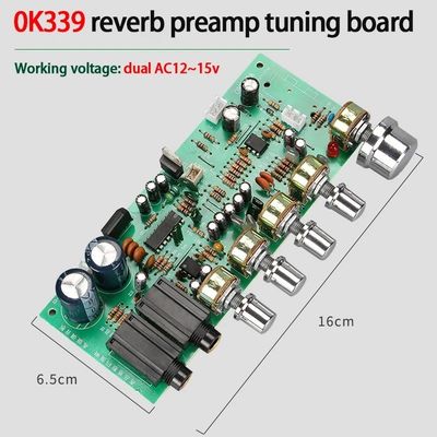 OK339-serie Low Noise Amplifier Board met Reverb voor Dual AC12-15v Power Amplifier Preamp