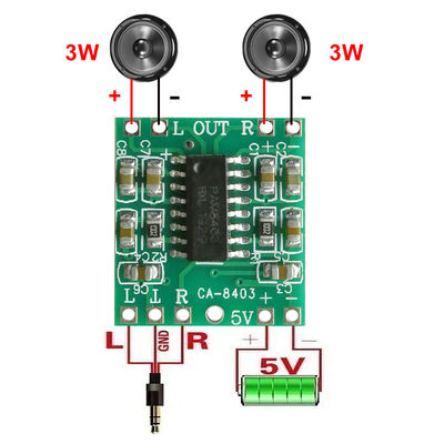 Klasse D Power Audio Board met 6W lineaire versterker PAM8403 5V CA-8403 Standaardspanning