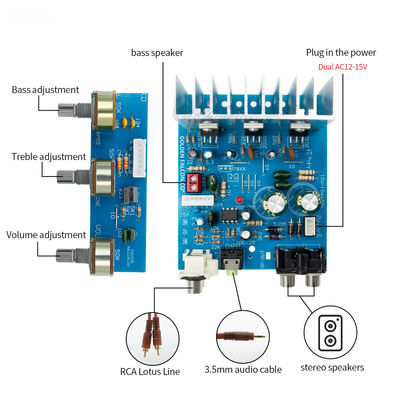 TDA2030 Subwoofer Power Amplifier Board 2.1CH 15W*2 30W Stereo Audio Amplifier met AC 12V Dual Power