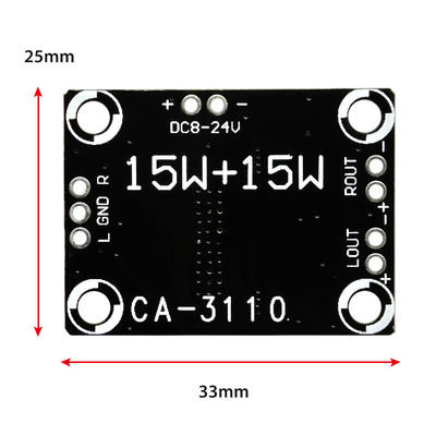 2x15W Stereo Klasse D Klasse 8-24V Hoog vermogen TPA3110 Versterker Audio Board Privévorm