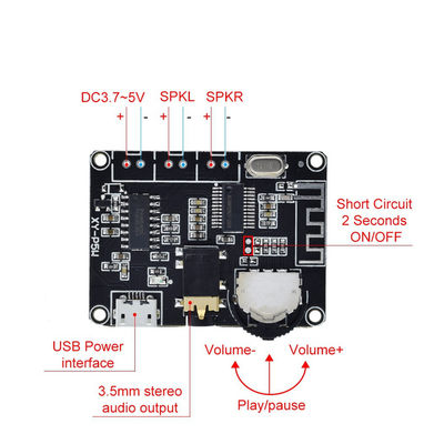 PAM8406 BT 5.0 DIY Kit Lineaire audioversterker DC3.7-5V Stereo Audio XY-P5W