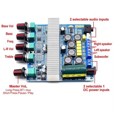 50W*2 100W TPA3116D2 BT 5.0 HIFI Digital Power Subwoofer Versterker Board voor Audio