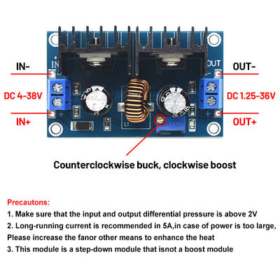 CA-4016 8A 200W Board Mount DC-DC Converter XL4016 4-40V tot 1.25-36V PWM Verstelbare stap-down module