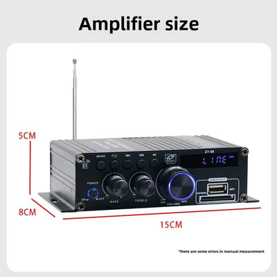 120W Dual Channel Power Amplifier met equalizer voor HiFi Stereo Audio