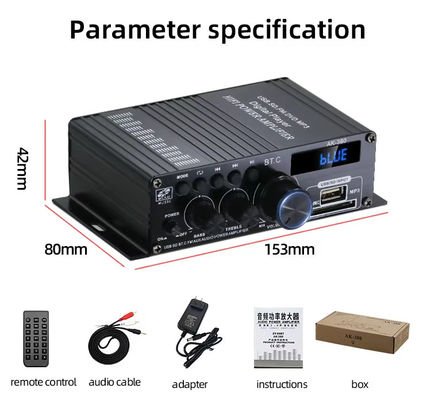 AK-380 2.0 Channel Bluetooth v5.0 Audio Versterker met 100-300W uitgangsvermogen voor Home Theater