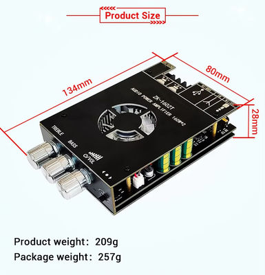 ZK-1602T 2*160W 2.0 Channel Digital Power Amplifier Module Klasse D Audio Stereo BT 5.0 Subwoofer Versterker Board ZK-1602T