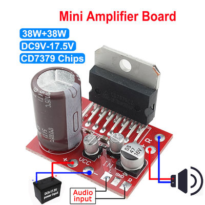 TDA7379 Stereo Power Amplifier Module Dubbelkanaal DC9V-17.5V 38W+38W Versterker Audio Board
