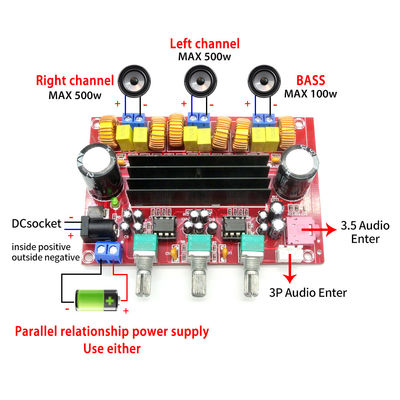 CA-3116P 2*50W+100W Digitaal Versterkerbord Hoogwaardige lineaire audioversterkermodule met dubbel kanaal