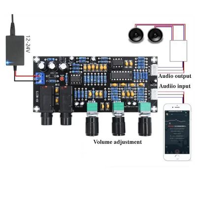 XH-M273 PT2399 Digitale Voorversterker Board 12-24V DC met Stereo Frequentie voor Karaoke Microfoon Controle