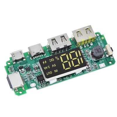 Dual USB 5V 2.4A Micro/Type-C LED USB Mobile Power Bank 18650 Oplaadmodule Lithiumbattery Charger Board Circuit Protection
